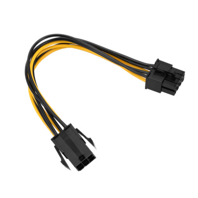 Mini Dual 4 6 Pin to 8 Pin Express PCIe PCI-E Power Cable Female Male 20cm 7.87''