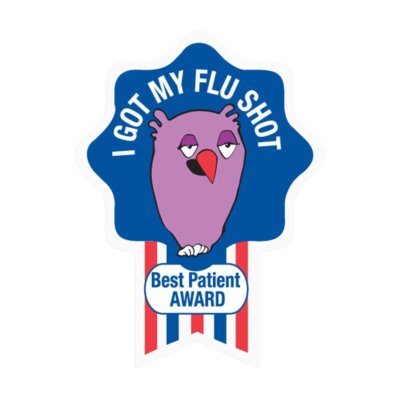 59708902 Label,'I GOT MY FLU SHOT', 2' Badge, Purple (Pack of 250)