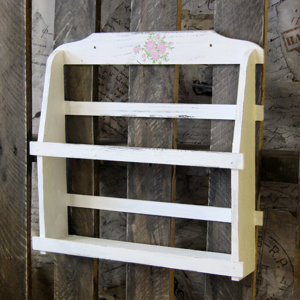 Vintage Holzablage 33 x 32 x 6,5 cm Deko Landhaus Shabby Ablage Regal Handarbeit