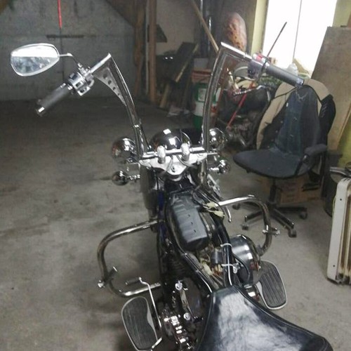 12" Rise 11/4" Ape Hanger Handlebar Drag Bars For Harley FLST FXST XL