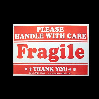 100 Fragile Stickers 2x3 Handle W Care Labels Ml Ebay