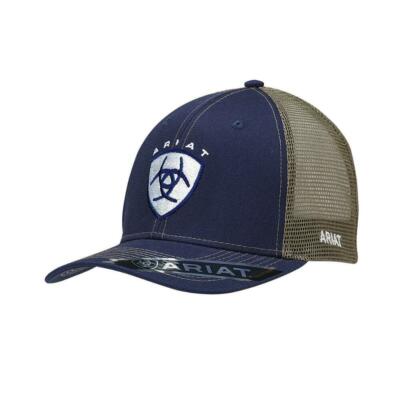 Ariat Mens B-Fit Shield Logo Patch Mesh Back Snapback Cap Hat