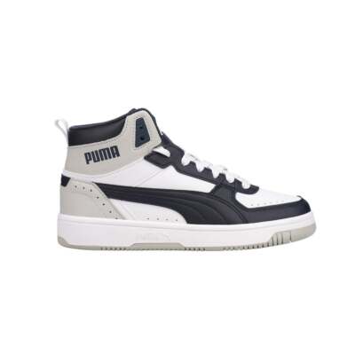 

Кроссовки Puma Rebound Joy High Top для мальчиков, черные, серые, белые, повседневная обувь 37, Black;grey;white, Puma Rebound Joy High Top Youth