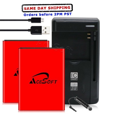 2x 4720mAh Battery Charger Cable for Samsung Galaxy Express 3 J120A AT&T/Cricket