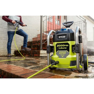 RYOBI Electric Pressure Washer Cold Water Telescoping Handle 2000 PSI 1.2 GPM