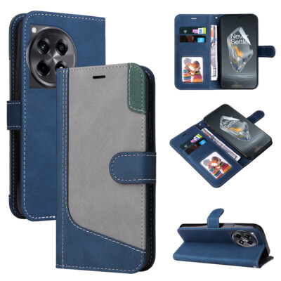 For OnePlus Nord N100 CE2 Lite 9 Dustproof Three-Color Patchwork Wallet Case