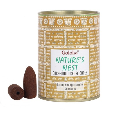 Tube of Goloka Nature's Nest Backflow Incense Cones