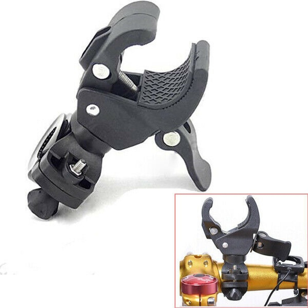 MTB Bicycle Bike Handlebar Mount Bracket Flashlight Torch Clip Holder Clamp US