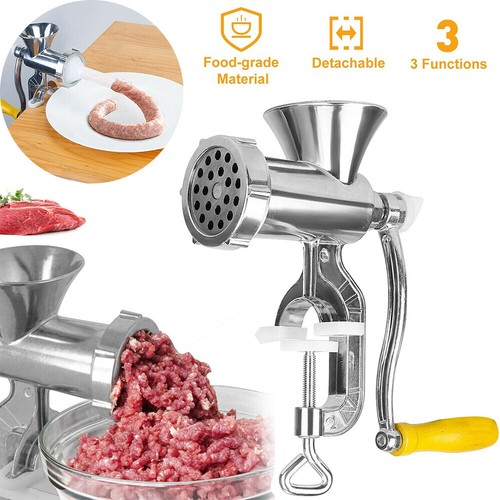 Heavy Duty Manual Meat Grinder Mincer Stuffer Sausage Pasta Filler Maker Machine