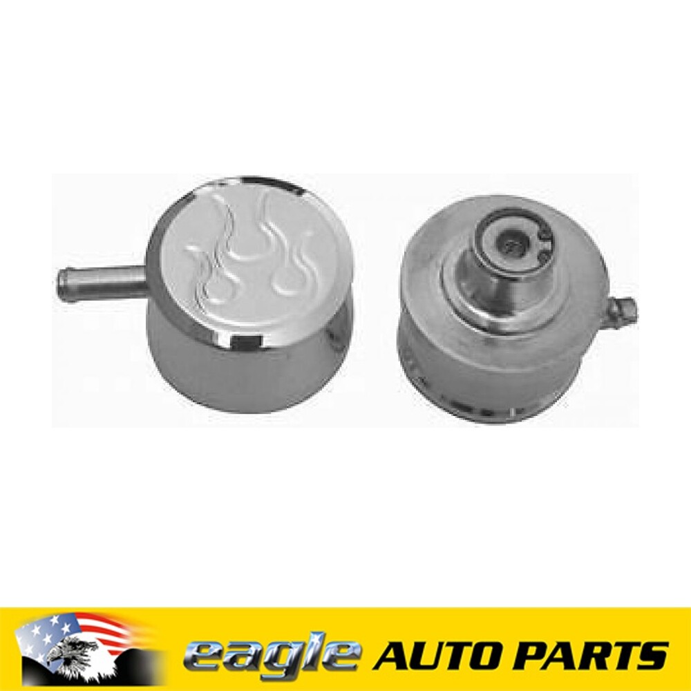 Polished Aluminum PCV Breather Cap Flame 1" Neck S6000X eBay
