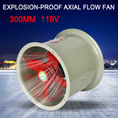 110V 12'' Explosion-proof Axial Fan Pipe Spray Booth Paint Fumes Exhaust Fan US