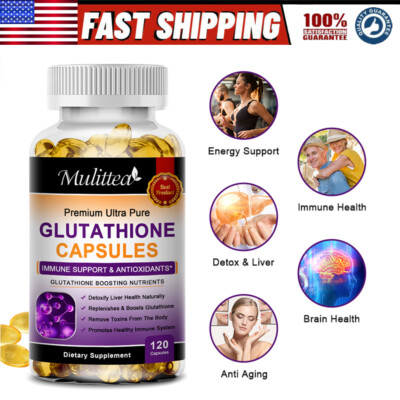 Mulittea 800MG Glutathione Whitening Pills Natural Skin Lightening Anti Aging