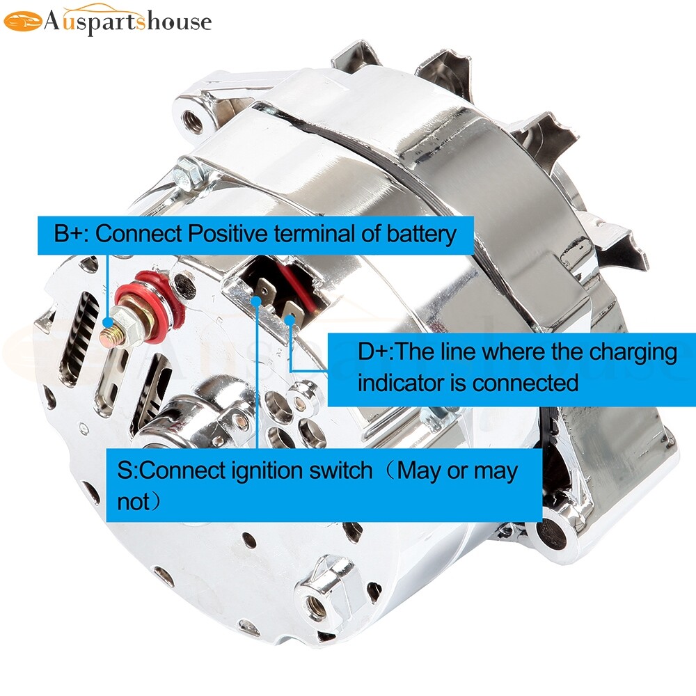 人気の贈り物が大集合 Alternator Fits 110Amp Chrome Street Rod GM High Output 1 その他