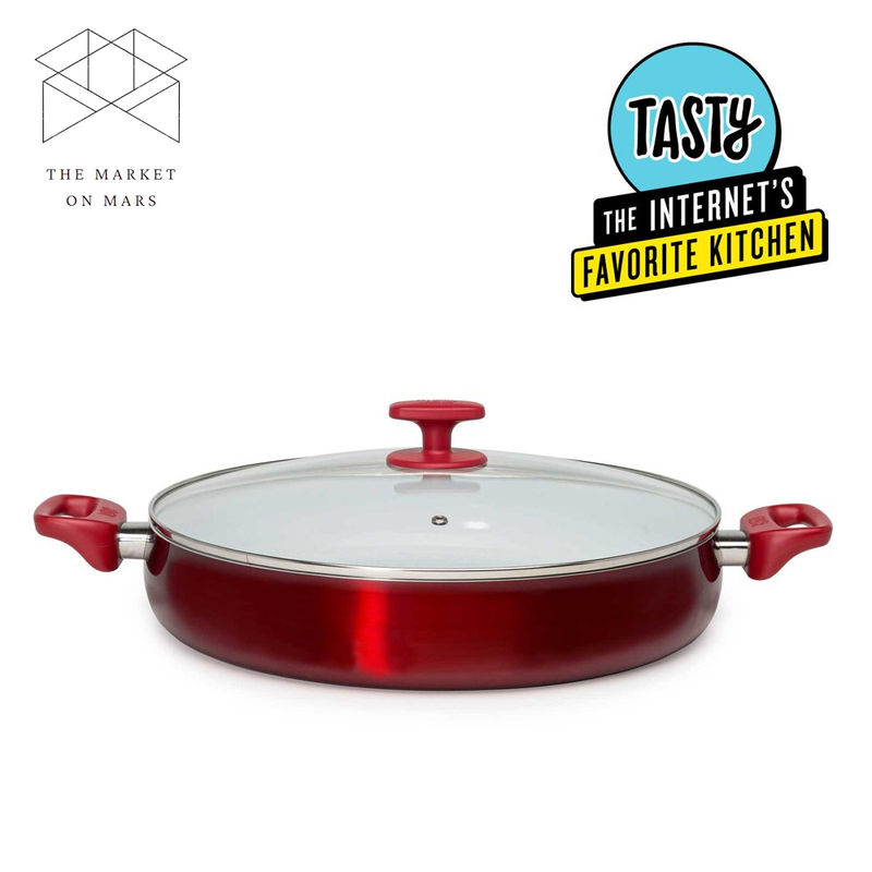 With Glass Lid, Red✅