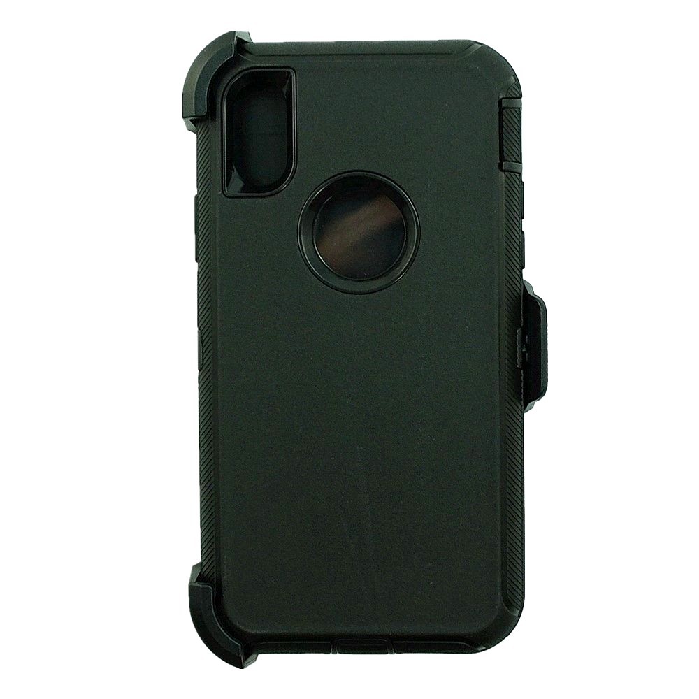 For Apple iPhone XS Max Defender Case Cover w/(Clip Holster Fits Otterbox) Black