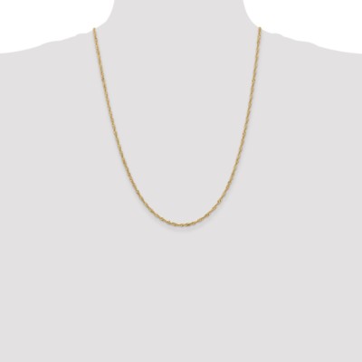 Pre-owned Superdealsforeverything Real 14kt Yellow Gold 24 Inch 2mm Singapore With Lobster Clasp Chain; 24 Inch