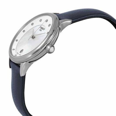 Pre-owned Tissot Odaci-t T133.210.16.116.00 Women's Quartz Watch, Mother Of Pearl Dial, Bl