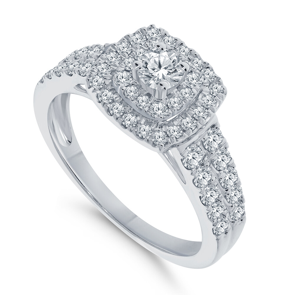 Pre-owned Wholesale Diamonds 10k White Gold 1 Carat Women Real Diamond Engagement Ring Wedding Ring Bridal In I