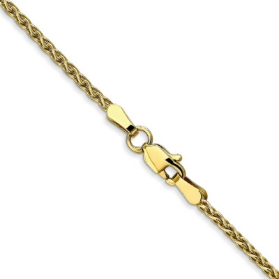 Pre-owned Skyjewelers Real 10kt Yellow Gold 1.75mm Parisian Wheat Chain; 30 Inch; Lobster Clasp