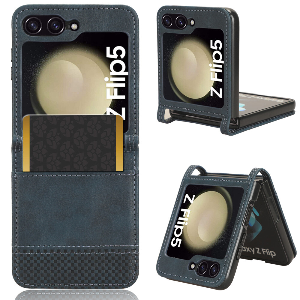 For Samsung Galaxy Z Flip 7 FE 6 5 4 3 5G Leather Card Slot