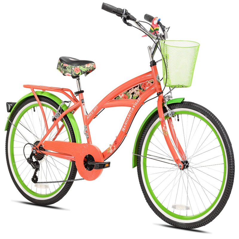 Steel Frame Bikes Women Beach Cruiser Bicycle With Basket Multi Speed Girl Rider