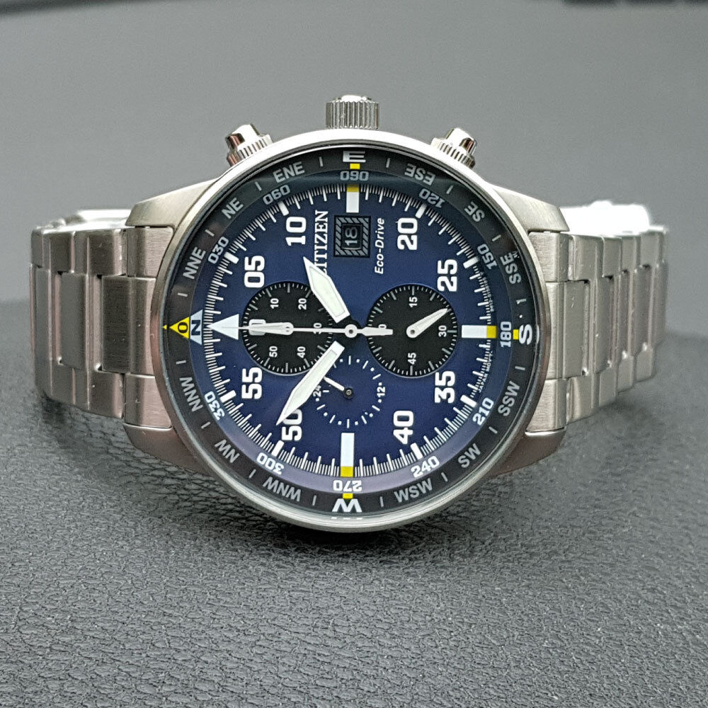 Citizen Eco-Drive CA0690-88L Aviator Chronograph Mens Watch 44mm