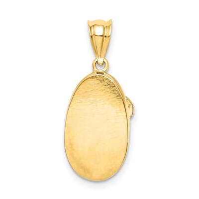 Pre-owned Superdealsforeverything Real 14kt Yellow Gold Polished 3d Baby Shoe Pendant