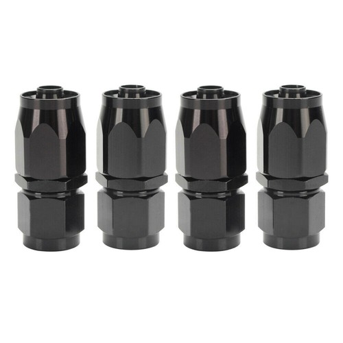 4PCs 6AN AN6 -6AN BLACK STRAIGHT SWIVEL FUEL OIL HOSE END FITTINGS