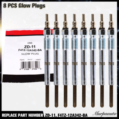 8 PCS ZD-11 F4TZ-12A342-BA Glow Plugs fits Motorcraft diesel F250 E350 7.3L V8