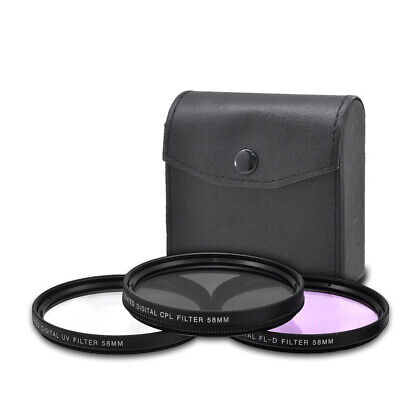 Acuvar 3 Piece Multi Coated HD Filter Kit (UV, CPL, FLD) for Canon Nikon Sony