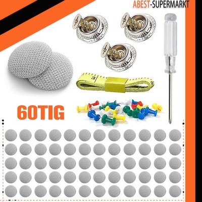 60 Satz Auto Dach Schnalle Schnappnieten Reparatur Dachhimmel Befestigung Grau