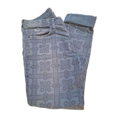 Current Elliott Women's Jeans Size 27 The Roller Bandana Print Blue Denim Pants