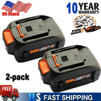 2PACK For Worx WA3578 Power Share Battery 20V 3.0Ah WA3520 WA3525 WA3575 Li-Ion