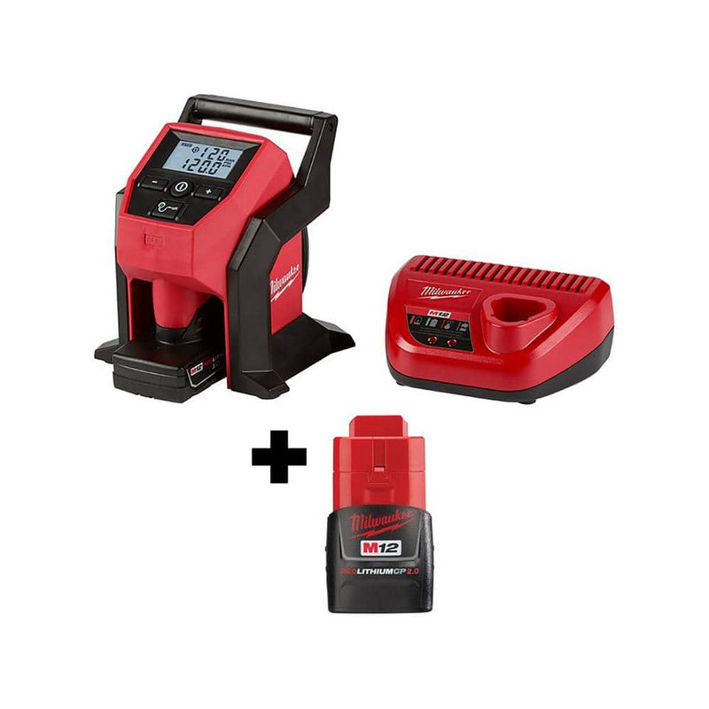 M12 12-Volt Lithium-Ion Cordless Compact Inflator Kit with 4