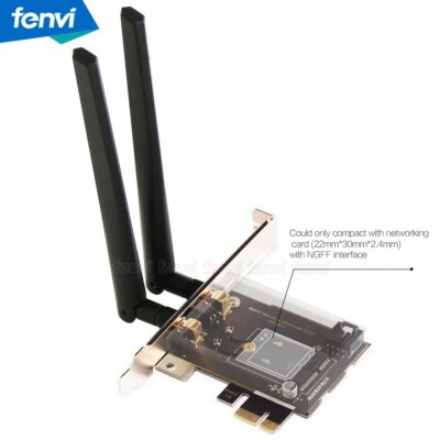 PCI-E WiFi Wireless Adapter Converter for Intel M.2 9260 AX200 AX210 BE200 Card