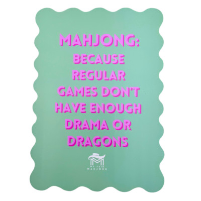 MAHJONG SHUFFLE CARD | Scalloped Edges & Bright Colors | Sized to Store with Mah