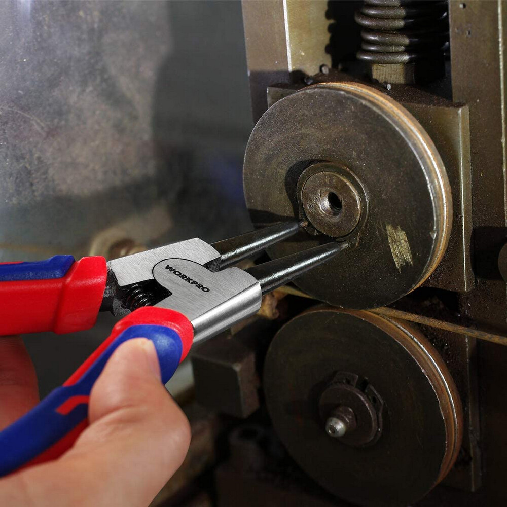 WORKPRO 7" Snap Ring Pliers 4PCS Set Heavy Duty Internal/External Circlip Pliers