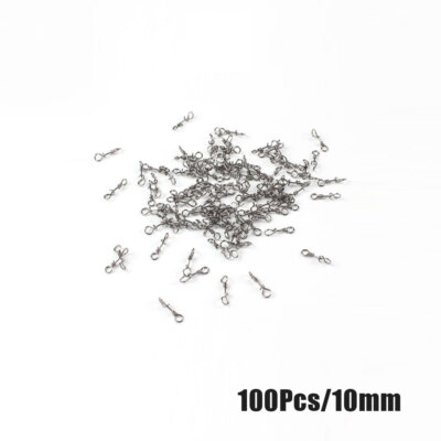 100PCS Stainless Steel Connector Fishing Lures Clips Fishing Snaps Link,