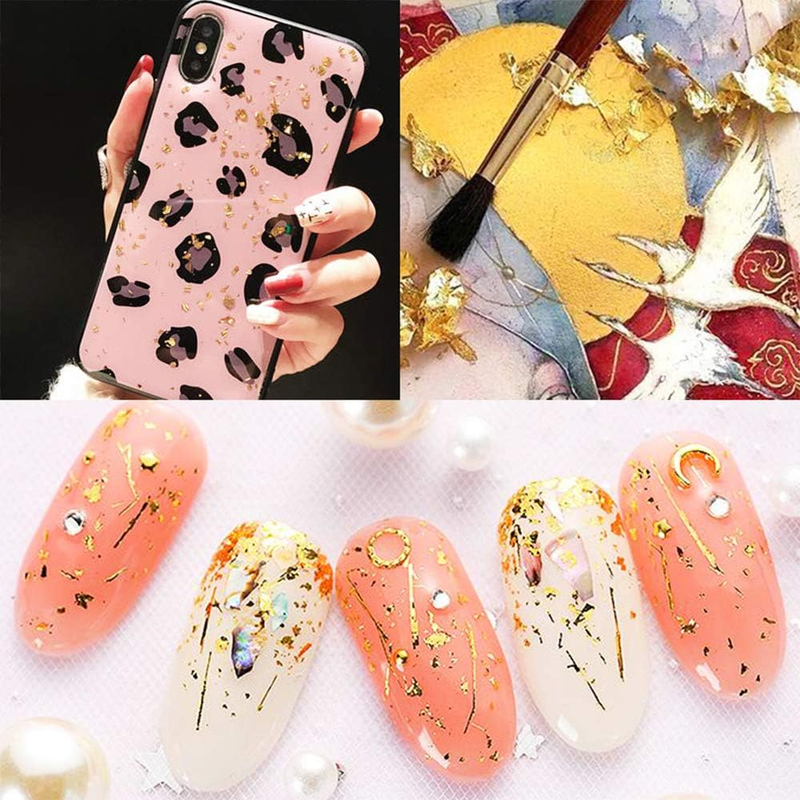 Gold Foil Flakes for Resin, Paxcoo Gold Foil Flakes, Metallic Leaf for Nails,Nai