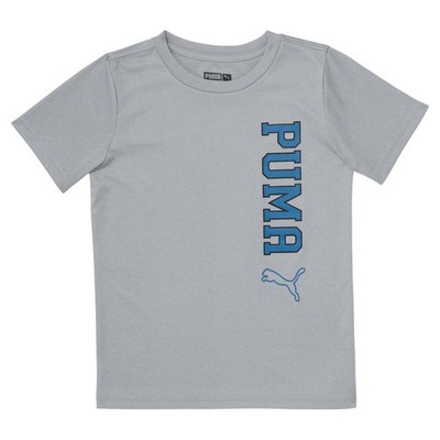 

Футболка с короткими рукавами и круглым вырезом Puma Collegiate Logo для мальчиков, серые повседневные топы для мальчиков, Grey, Puma Collegiate Logo Crew Neck Short Sleeve T-Shirt Youth