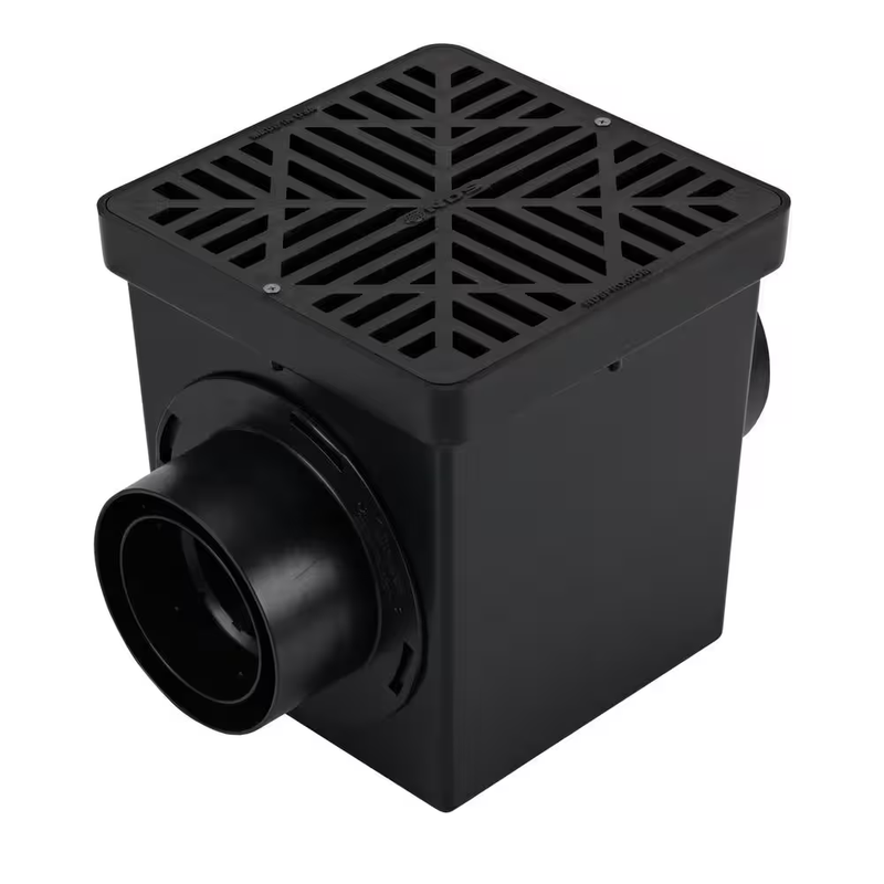 NDS Catch Basin Drain Kit 9 Inch Square Yard Drain Box Grate Downspout Drainage