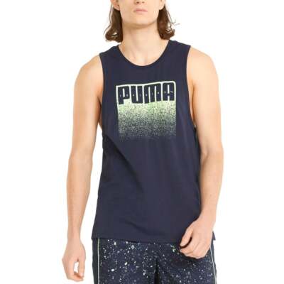 

Мужская синяя повседневная спортивная майка Puma Performance с круглым вырезом и круглым вырезом 52164206, Синий, Puma Performance Graphic Crew Neck Tank Top