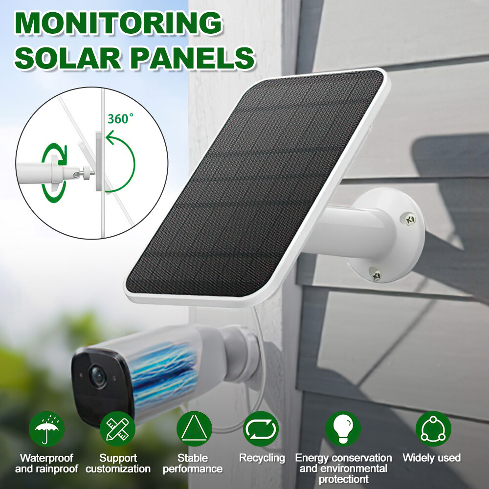 4W Solar Panel Charging for Ring Blink Eufycam Wyze Arlo Camera Micor USB/Type C