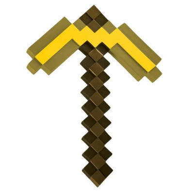 Minecraft Gold Pickaxe 15.75'' L x 11.5'' W Diamond Costume Halloween Steve Gift
