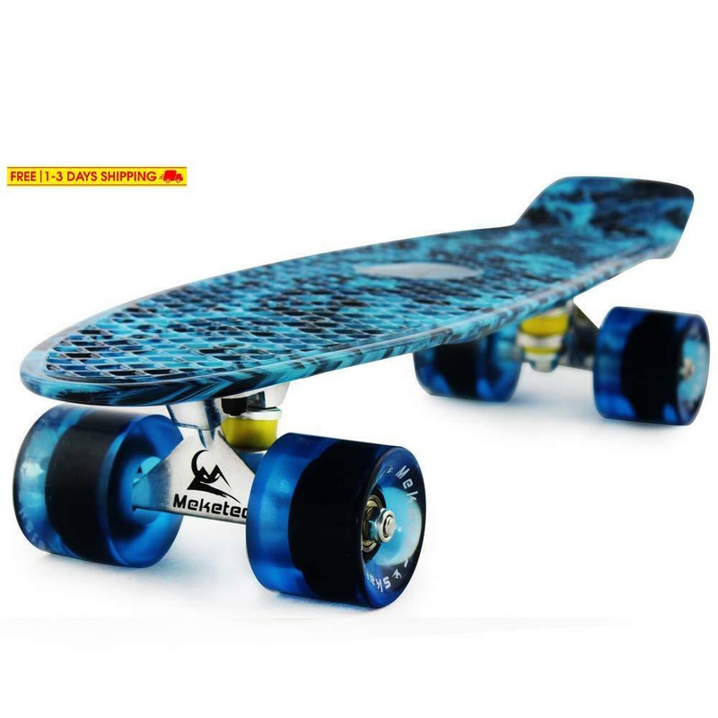 Complete 22 Inch Mini Cruiser Retro Skateboard For Kids Boys