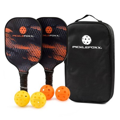 Pickleball Schläger Set mit 4 Bällen und Tasche, PICKLEFOXX  Indoor Outdoor Set