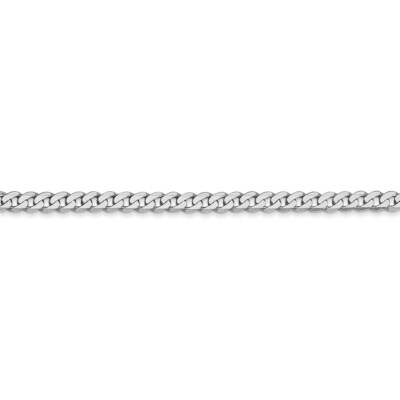 Pre-owned Skyjewelers Real 14k White Gold 2.9mm Flat Beveled Curb Chain Bracelet