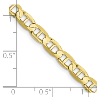 Pre-owned Superdealsforeverything Real 10kt Yellow Gold 4.5mm Concave Anchor Chain; 22 Inch; Lobster Clasp