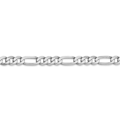 Pre-owned Superdealsforeverything Leslie's Real 14kt White Gold 5.5mm Flat Figaro Chain; 7 Inch; Lobster Clasp