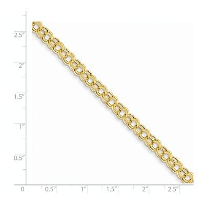 Pre-owned Superdealsforeverything Real 14kt Yellow Gold Lite 5mm Double Link Charm Chain Bracelet; 7.25 Inch